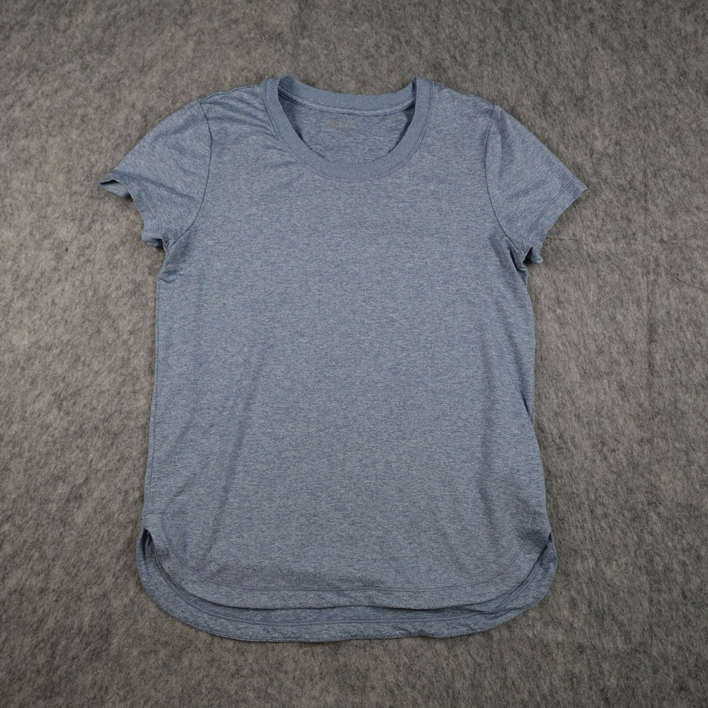 Athleta Top Women Extra Small Blue Uptempo Tee Short Sleeve Heathered Crewneck
